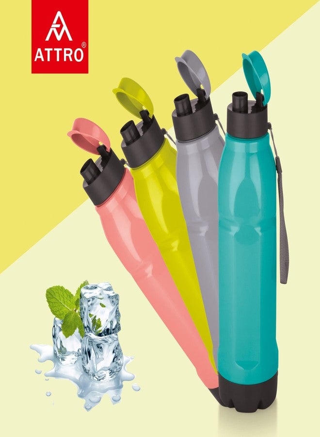 Attro Sky Procool 800 Super Pu Insulated Hot&Cold Water Bottle, Portable&Leak-Proof Flip Top Cap, Easy To Cary Use For Travel, Office, School&Gym, 670Ml - Green, Plastic - Image 3